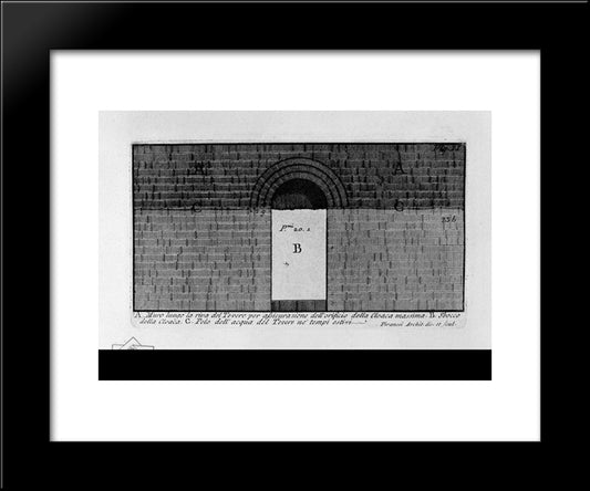 The Roman Antiquities, T. 1, Plate Xxii. Cloaca Maxima. 20x24 Black Modern Wood Framed Art Print Poster by Piranesi, Giovanni Battista