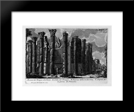 The Roman Antiquities, T. 1, Plate Xxii. Temple Of Cybele. 20x24 Black Modern Wood Framed Art Print Poster by Piranesi, Giovanni Battista