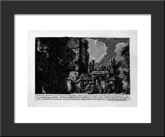 The Roman Antiquities, T. 1, Plate Xxv. Nero`S Aqueduct. 20x24 Black Modern Wood Framed Art Print Poster by Piranesi, Giovanni Battista