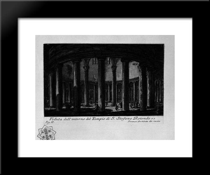 The Roman Antiquities, T. 1, Plate Xxv. Santo Stefano Rotondo. 20x24 Black Modern Wood Framed Art Print Poster by Piranesi, Giovanni Battista