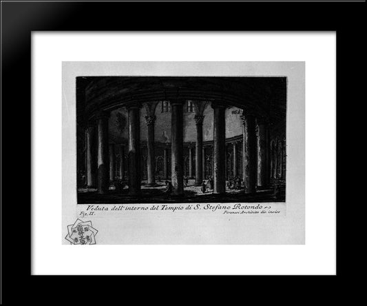 The Roman Antiquities, T. 1, Plate Xxv. Santo Stefano Rotondo. 20x24 Black Modern Wood Framed Art Print Poster by Piranesi, Giovanni Battista