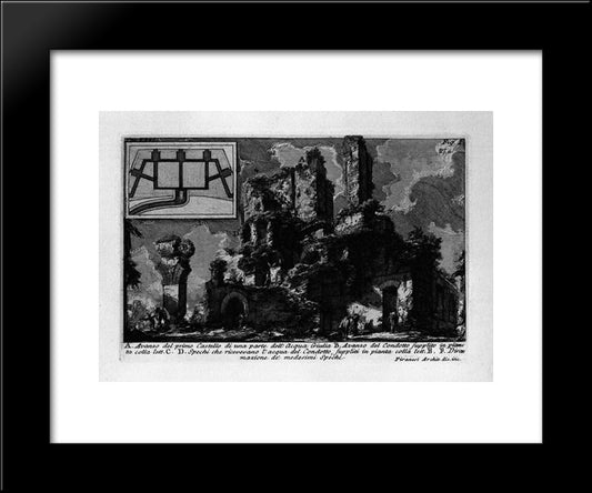 The Roman Antiquities, T. 1, Plate Xxvi. Aqua Julia. 20x24 Black Modern Wood Framed Art Print Poster by Piranesi, Giovanni Battista