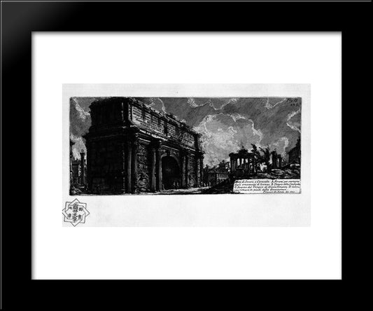 The Roman Antiquities, T. 1, Plate Xxxi. Arch Of Septimius Severus. 20x24 Black Modern Wood Framed Art Print Poster by Piranesi, Giovanni Battista