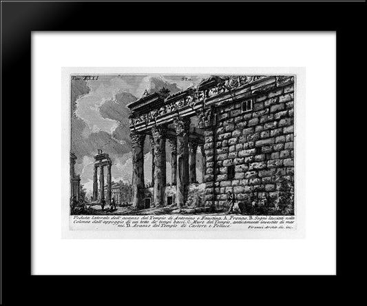 The Roman Antiquities, T. 1, Plate Xxxi. Temple Of Antonius And Faustina. 20x24 Black Modern Wood Framed Art Print Poster by Piranesi, Giovanni Battista