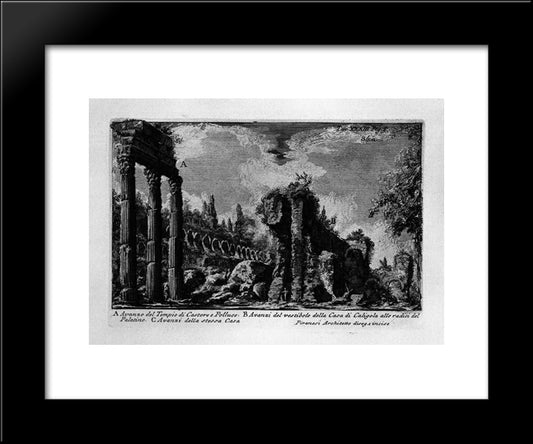 The Roman Antiquities, T. 1, Plate Xxxiii. Ruins Of The Temple Of Castor And Pollux. 20x24 Black Modern Wood Framed Art Print Poster by Piranesi, Giovanni Battista