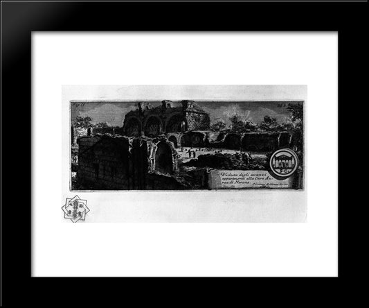 The Roman Antiquities, T. 1, Plate Xxxiii. Veduta With Ruins Of Nero`S Golden House. 20x24 Black Modern Wood Framed Art Print Poster by Piranesi, Giovanni Battista