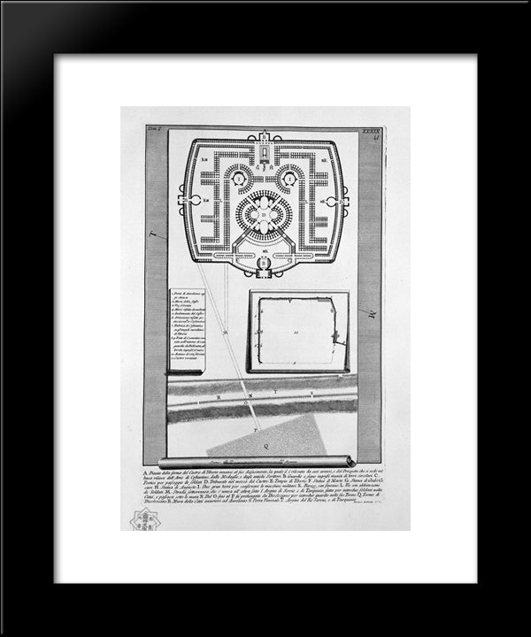 The Roman Antiquities, T. 1, Plate Xxxix 20x24 Black Modern Wood Framed Art Print Poster by Piranesi, Giovanni Battista