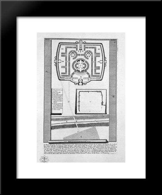 The Roman Antiquities, T. 1, Plate Xxxix 20x24 Black Modern Wood Framed Art Print Poster by Piranesi, Giovanni Battista