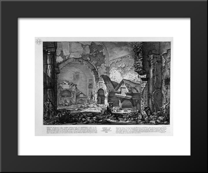 The Roman Antiquities, T. 2, Plate Ix. Plan Of The Burial Chambers Of `Liberti, And Family L. Arrunzio. 20x24 Black Modern Wood Framed Art Print Poster by Piranesi, Giovanni Battista