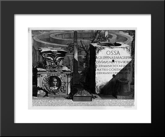 The Roman Antiquities, T. 2, Plate Lxiii. Remains Of The Mausoleum Of Augustus. 20x24 Black Modern Wood Framed Art Print Poster by Piranesi, Giovanni Battista