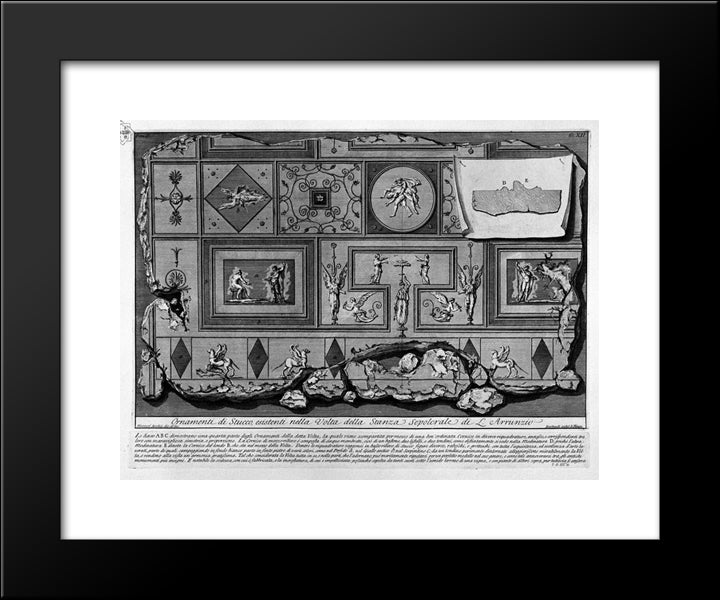 The Roman Antiquities, T. 2, Plate Xii. Prospectus And Profile Of A Tomb Of The Previous Rooms 20x24 Black Modern Wood Framed Art Print Poster by Piranesi, Giovanni Battista