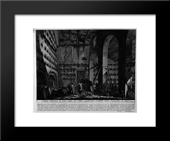 The Roman Antiquities, T. 2, Plate Xlii. Interior View Of One Of The Three Rooms Before Burial. 20x24 Black Modern Wood Framed Art Print Poster by Piranesi, Giovanni Battista
