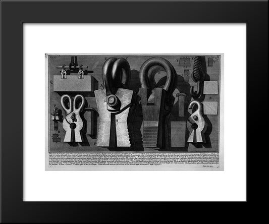 The Roman Antiquities, T. 3, Plate Lv. The Pincers Of Vitruvius. 20x24 Black Modern Wood Framed Art Print Poster by Piranesi, Giovanni Battista