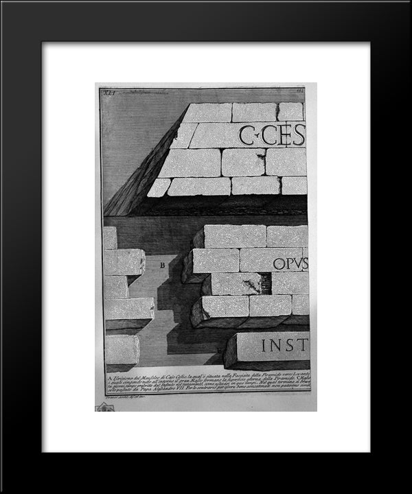 The Roman Antiquities, T. 3, Plate Xlii. Following The Pre-Registration. 20x24 Black Modern Wood Framed Art Print Poster by Piranesi, Giovanni Battista