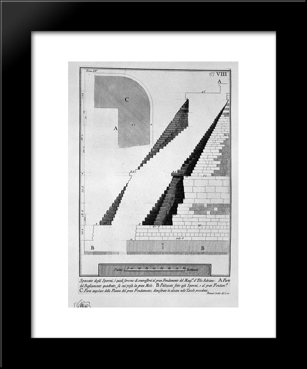 The Roman Antiquities, T. 4, Plate Ix. Following The Above Table. 20x24 Black Modern Wood Framed Art Print Poster by Piranesi, Giovanni Battista