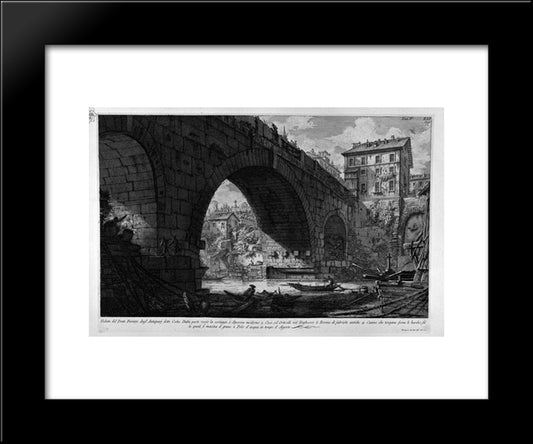 The Roman Antiquities, T. 4, Plate Xxi. Other Split, Profiles And Details Of The Bridge Of Four Heads. 20x24 Black Modern Wood Framed Art Print Poster by Piranesi, Giovanni Battista