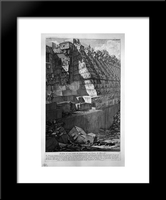 The Roman Antiquities, T. 4, Plate Xxxii. Following The Above Table. 20x24 Black Modern Wood Framed Art Print Poster by Piranesi, Giovanni Battista