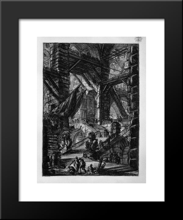 The Staircase With Trophies 20x24 Black Modern Wood Framed Art Print Poster by Piranesi, Giovanni Battista