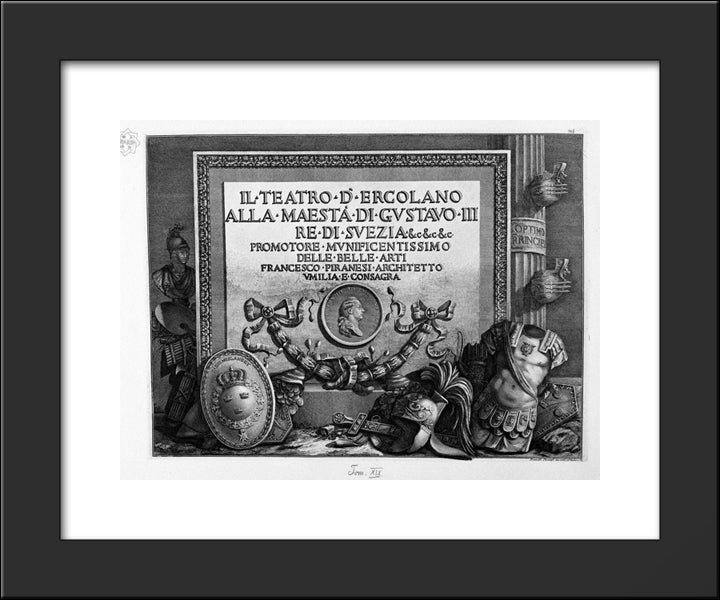 The Theater Of Herculaneum The Majesty Of King Gustav Iii Of Sweden 20x24 Black Modern Wood Framed Art Print Poster by Piranesi, Giovanni Battista