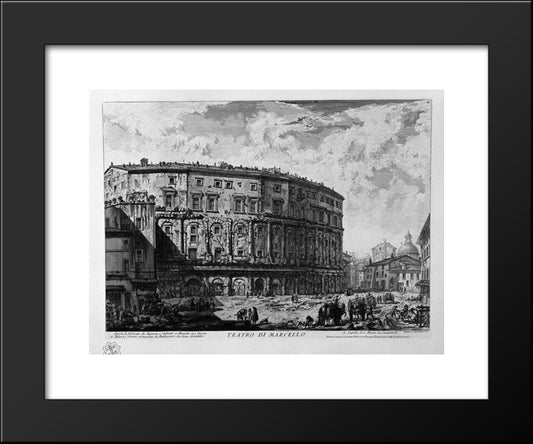 Theatre Of Marcellus 20x24 Black Modern Wood Framed Art Print Poster by Piranesi, Giovanni Battista