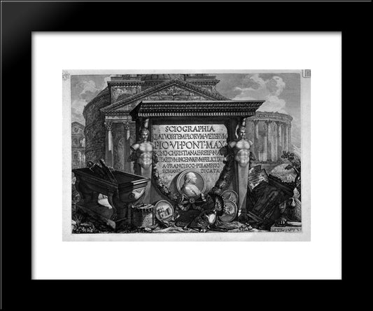 Title Page With A Dedication To Pope Pius Vi 20x24 Black Modern Wood Framed Art Print Poster by Piranesi, Giovanni Battista