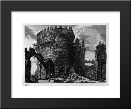 Tomb Of Cecilia Metella 20x24 Black Modern Wood Framed Art Print Poster by Piranesi, Giovanni Battista