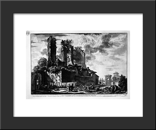 Tomb Of Cecilia Metella Said Capo Di Bove 20x24 Black Modern Wood Framed Art Print Poster by Piranesi, Giovanni Battista