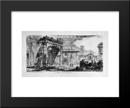 Tomb Of The Three Brothers In Albano Curiatii 20x24 Black Modern Wood Framed Art Print Poster by Piranesi, Giovanni Battista