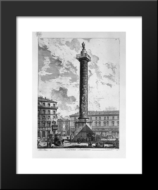 Trajan`S Column 20x24 Black Modern Wood Framed Art Print Poster by Piranesi, Giovanni Battista