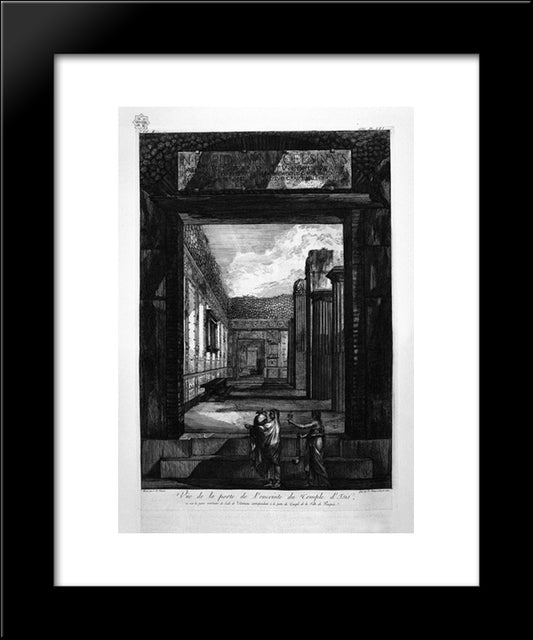 Transverse And Longitudinal Sections Of The Temple Of Isis And Adjacent Parts 20x24 Black Modern Wood Framed Art Print Poster by Piranesi, Giovanni Battista