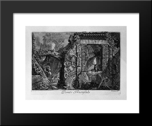 Triumphal Bridge 20x24 Black Modern Wood Framed Art Print Poster by Piranesi, Giovanni Battista