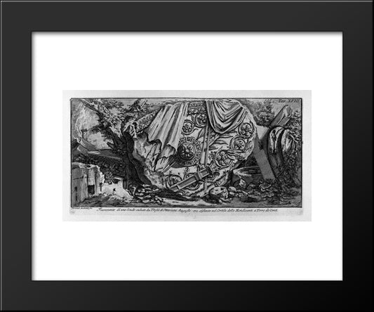 Trophy Of Augustus Existing On The Capitol Square Removed From The Ruins Of The Arches Of The Castle 20x24 Black Modern Wood Framed Art Print Poster by Piranesi, Giovanni Battista