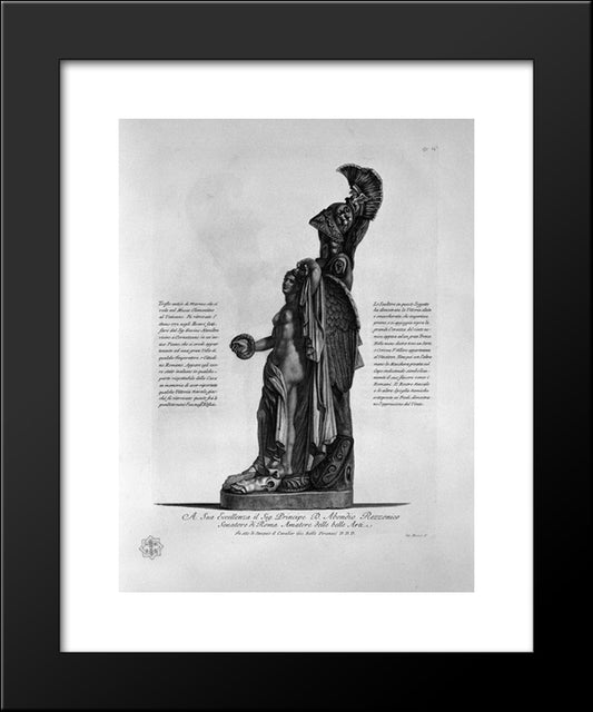 Trophy Of The Ancient Marble Clementino At The Vatican Museum, Which Was Found In 1772 20x24 Black Modern Wood Framed Art Print Poster by Piranesi, Giovanni Battista