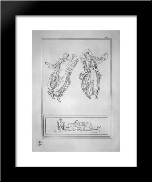 Two Bacchantes Dancing 20x24 Black Modern Wood Framed Art Print Poster by Piranesi, Giovanni Battista