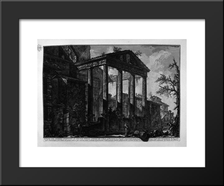 Two Capitals And A Column Base, Remnants Of Ancient Buildings In The Town Of Cora 20x24 Black Modern Wood Framed Art Print Poster by Piranesi, Giovanni Battista