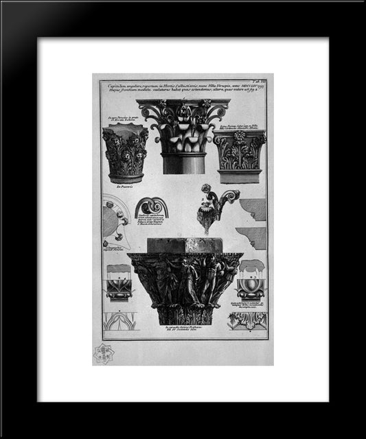 Various Capitelli 20x24 Black Modern Wood Framed Art Print Poster by Piranesi, Giovanni Battista