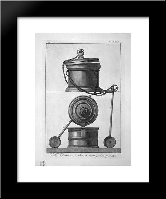 Vases And Toiletries, Found In Pompeii 20x24 Black Modern Wood Framed Art Print Poster by Piranesi, Giovanni Battista