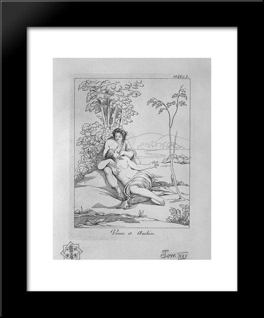 Venus And Anchises 20x24 Black Modern Wood Framed Art Print Poster by Piranesi, Giovanni Battista