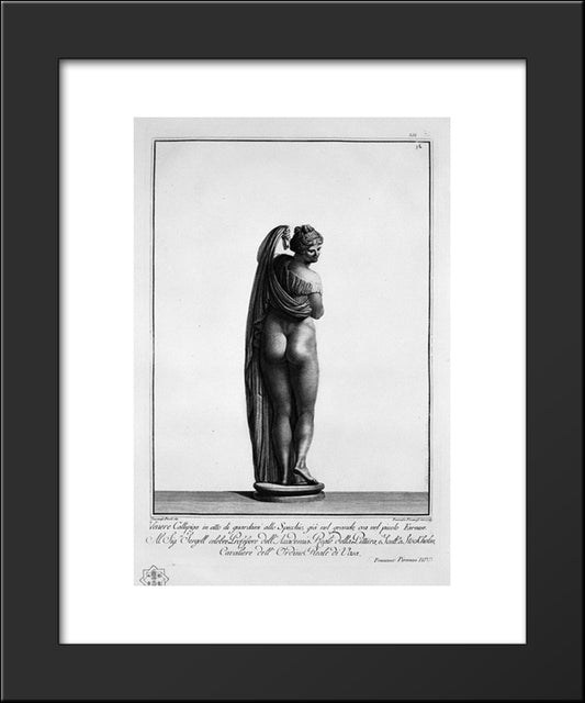 Venus Callipigia 20x24 Black Modern Wood Framed Art Print Poster by Piranesi, Giovanni Battista