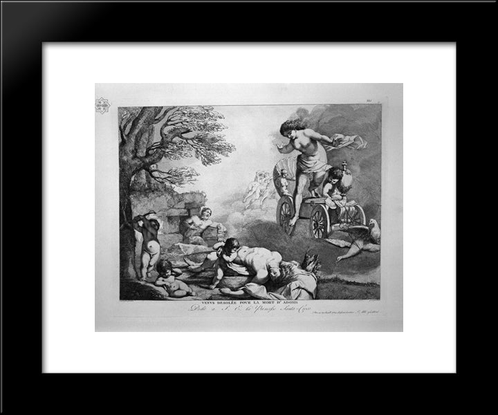 Venus Desolate By The Death Of Adonis 20x24 Black Modern Wood Framed Art Print Poster by Piranesi, Giovanni Battista