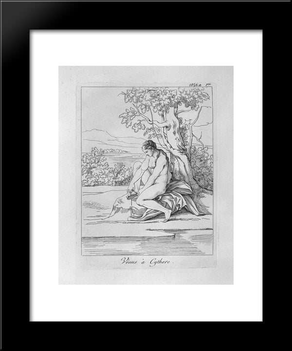 Venus In Kythera 20x24 Black Modern Wood Framed Art Print Poster by Piranesi, Giovanni Battista