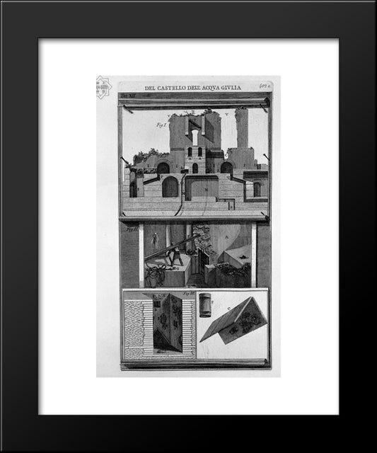 Vertical Section 20x24 Black Modern Wood Framed Art Print Poster by Piranesi, Giovanni Battista