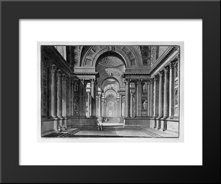 Vestibule Of An Ancient Temple 20x24 Black Modern Wood Framed Art Print Poster by Piranesi, Giovanni Battista