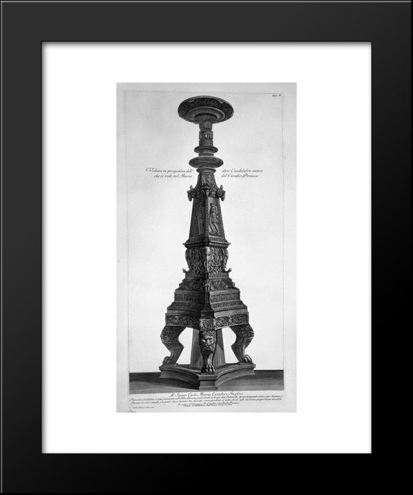 View In Perspective Of A Candlestick 20x24 Black Modern Wood Framed Art Print Poster by Piranesi, Giovanni Battista