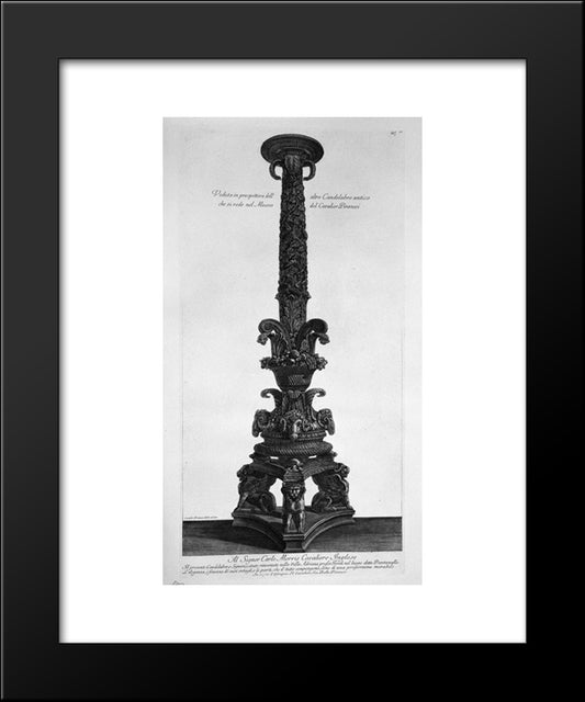 View In Perspective Of The Higher Of The Previous Candle 20x24 Black Modern Wood Framed Art Print Poster by Piranesi, Giovanni Battista