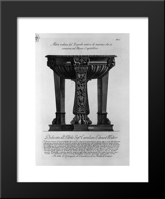 View Of Antique Marble Tripod Is Preserved In The Capitoline Museum 20x24 Black Modern Wood Framed Art Print Poster by Piranesi, Giovanni Battista