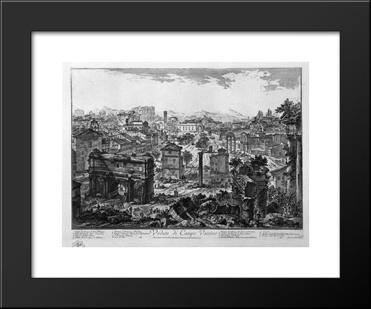 View Of Campo Vaccino 20x24 Black Modern Wood Framed Art Print Poster by Piranesi, Giovanni Battista