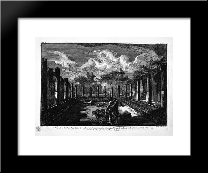 View Of Corinthian Cavedio More Important Than The House Of The Surgeon 20x24 Black Modern Wood Framed Art Print Poster by Piranesi, Giovanni Battista