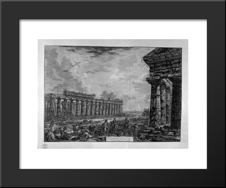 View Of Eighteen Side Columns 20x24 Black Modern Wood Framed Art Print Poster by Piranesi, Giovanni Battista