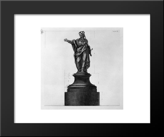 View Of Main Facade Of The Antonine Column, In Six Tables 20x24 Black Modern Wood Framed Art Print Poster by Piranesi, Giovanni Battista